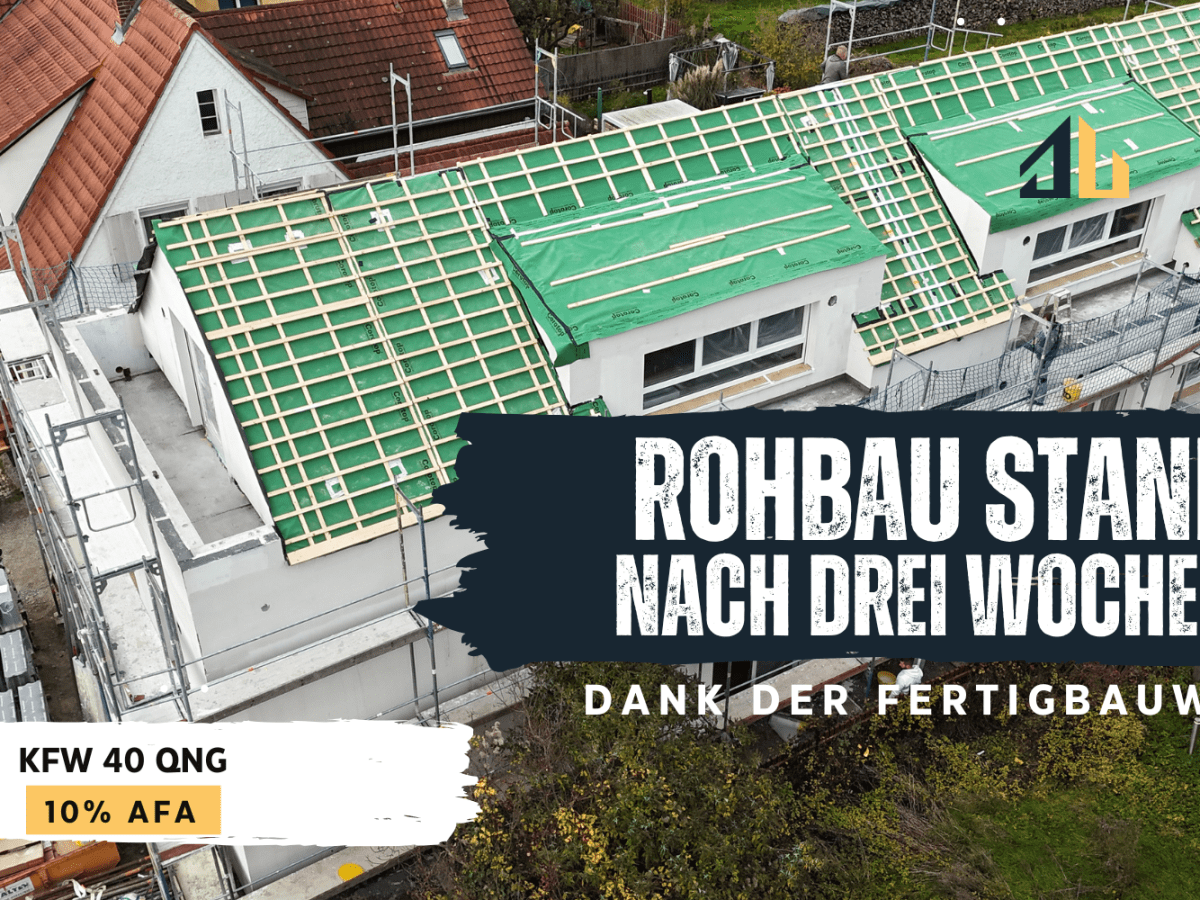 Rohbau des 7-Familienhauses in Kehl-Marlen in nur 3 Wochen&nbsp;fertiggestellt!